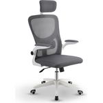 Juskys Bürostuhl Baltimore mit Rollen & Armlehne - Schreibtischstuhl ergonomisch & höhenverstellbar - Stuhl für Arbeitszimmer - Drehstuhl - Grau