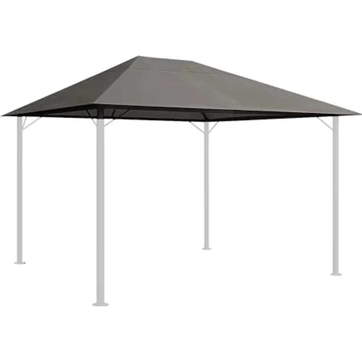 QUICK STAR Ersatzdach 250g für Garten Pavillon 3x4m, taupe/beigegrau RAL 7006, wasserabweisend mit Lüftungsschlitzen – Bild 1
