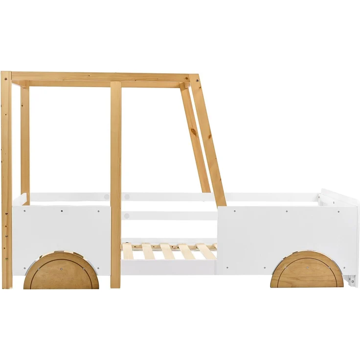 Kinderbett mit Lattenrost, 90x200 cm, Kinderbett mit Rausfallschutz, Kiefer – Bild 7