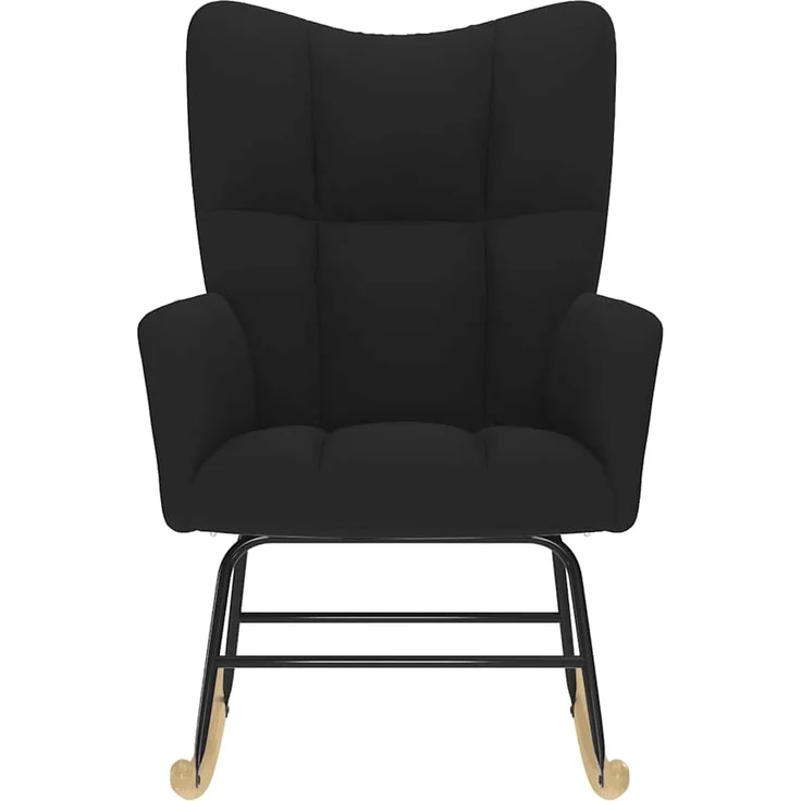 vidaXL Schaukelstuhl Schwarz Stoff 4016791 – Bild 2