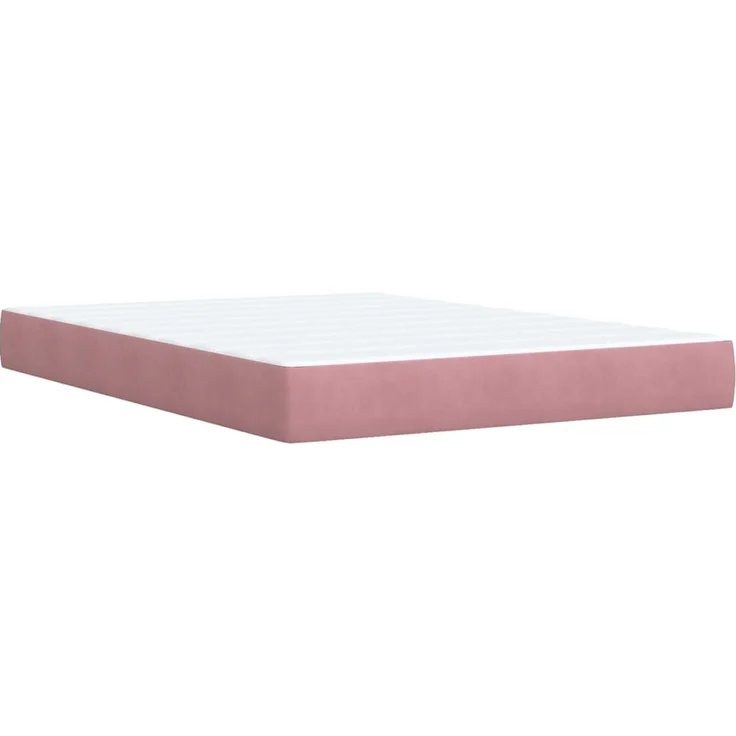 vidaXL Boxspringbett mit Matratze Rosa 140x200 cm Samt 3285292 – Bild 5