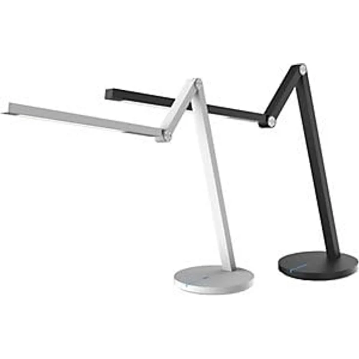 Hansa Cascade LED Schreibtischlampe schwarz, 7 Watt, dimmbar mit drei Farbtemperaturen, flexibler Doppelarm und drehbarem Leuchtenkopf – Bild 2