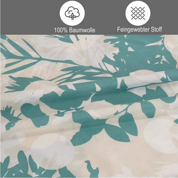 Buymax Bettwäsche, Renforcé: 100% Baumwolle, 2 teilig, Premium 100% Baumwolle Bettbezug-Set 155x220 cm mit Reißverschluss (9) – Bild 2