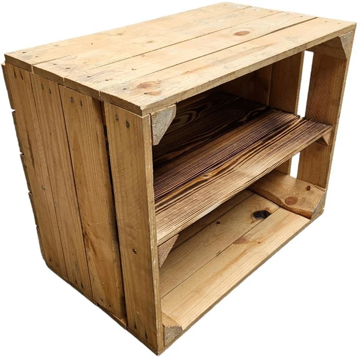 Holzkisten Vintage 3er Set 50 x 40 x 30cm mit Regal lang verbaut – Bild 5