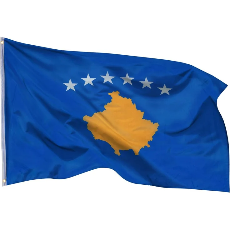 PHENO FLAGS Kosovo Flagge 90x150 cm – Wetterfeste Nationalflagge aus Polyester mit Doppelnaht & Metallösen