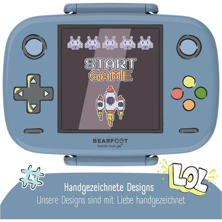 BEARFOOT Lunchbox Brotdose Kinder mit Fächern, leicht & auslaufsicher - Game, Kindergarten und Schule - Mädchen und Jungen, Vesperbox, Snackbox – Bild 3