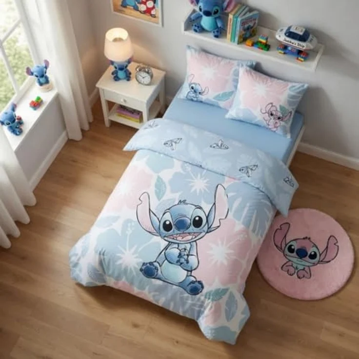 Lilo & Stitch Bettwäsche-Set Bettbezug 140 cm x 200 cm Kopfkissenbezugs 65 cm x 65 cm – Bild 6