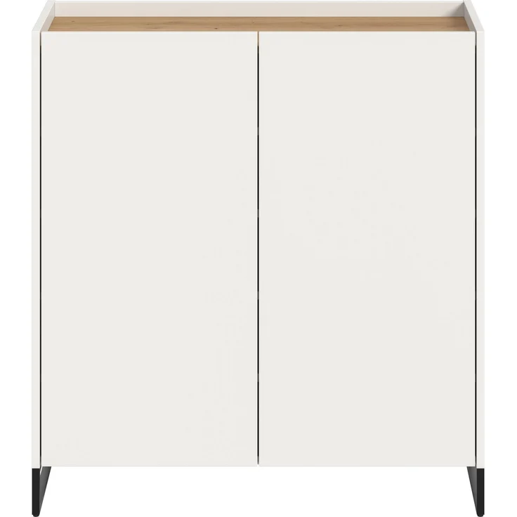 Schuhkommode B/H/T: 97x90x38 cm in weiß Nachbildung und Artisan Oak Nachbildung – Bild 2