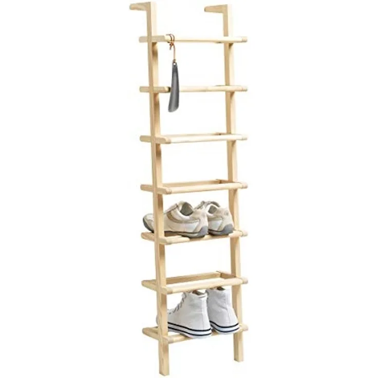 Schuhregal Lady long von Side by Side, Esche massiv unbehandelt