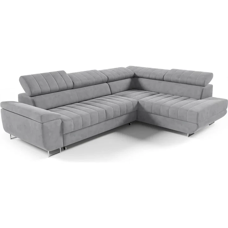 Ecksofa BENET L-Form Sofa mit Schlaffunktion und Bettkasten, verstellbare Kopfstützen, Sofa fürs Wohnzimmer- Monolith 85, 80 x 201 x 271 cm – Bild 6
