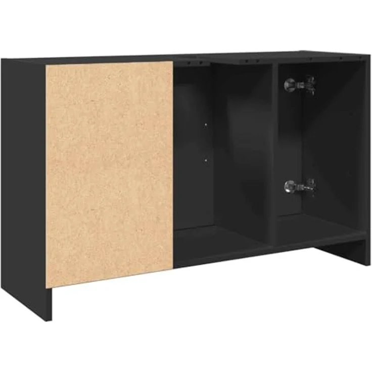 vidaXL Waschbeckenunterschrank Schwarz 90x29x55 cm Holzwerkstoff 848123 – Bild 9