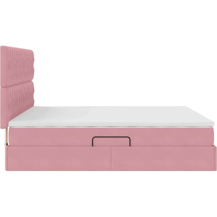 vidaXL LED-Speicherbett mit Matratze Rosa 160 x 200 cm Samt 3372740 – Bild 11