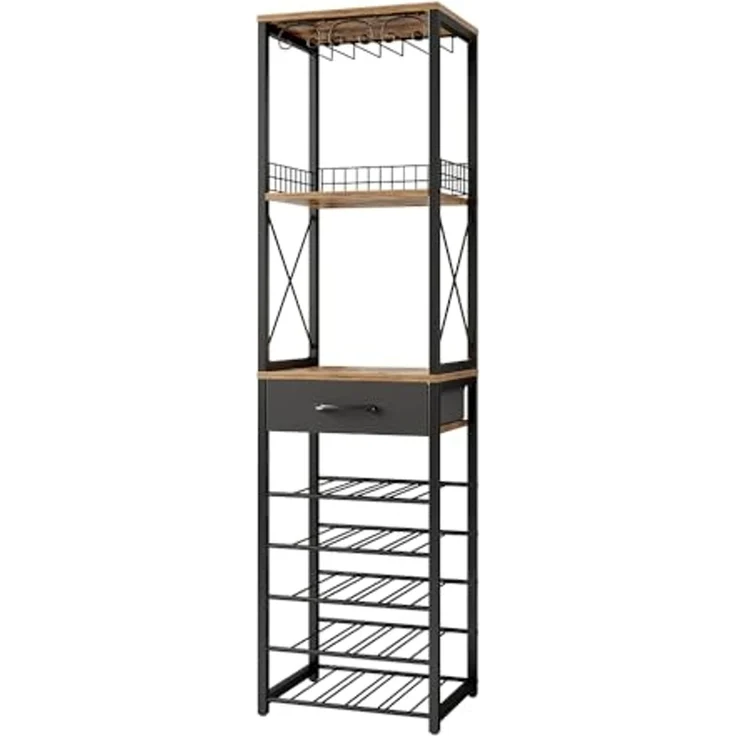 Weinregal Porto Eiche rustikal 40 x 147.5 cm mit Schublade Vicco – Bild 1