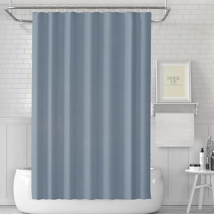 Duschvorhang Anti-schimmel Stoff Wasserdicht Waschbar Blau 180x180 cm