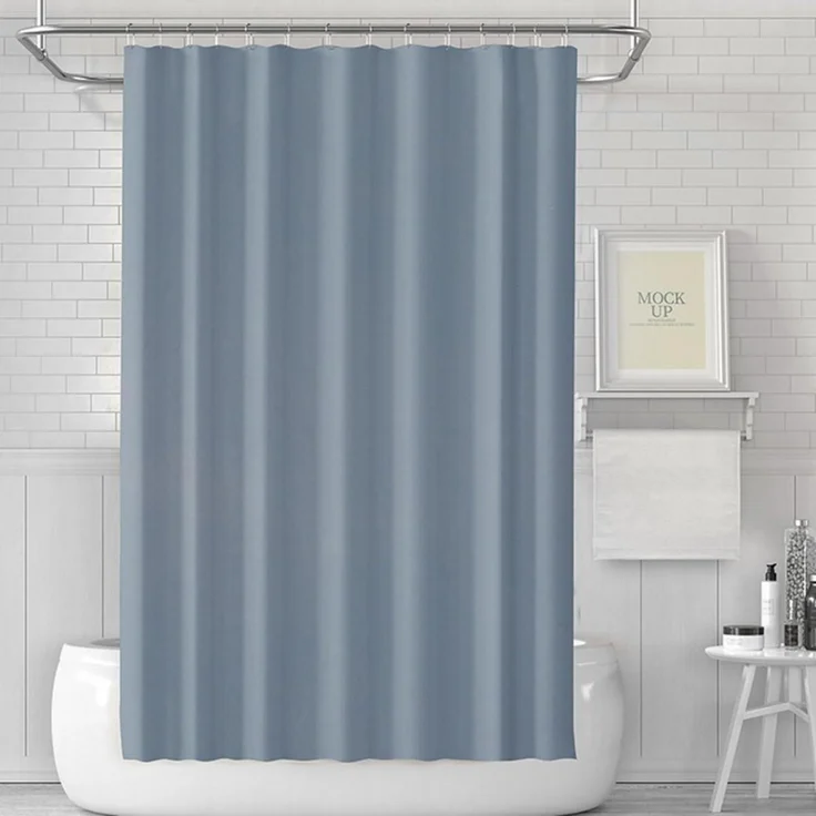 Duschvorhang Anti-schimmel Stoff Wasserdicht Waschbar Blau 180x180 cm – Bild 1