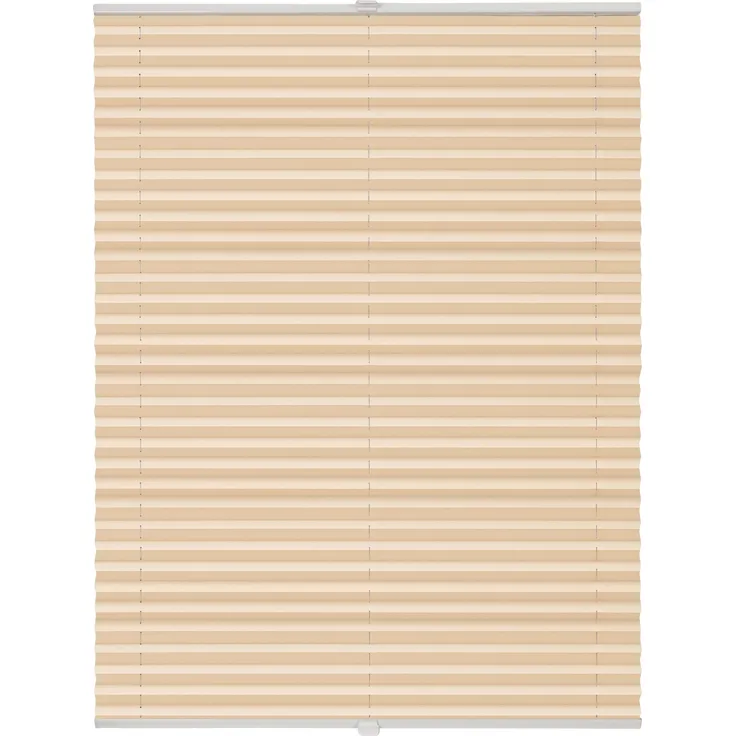 ondeco Plissee nach Maß für alle Fenster innen Montage in Glasleiste mit Spannschuh Sonnenschutz Rollo Sichtschutz Blickdicht - Hellorange - B): 51-60 cm, H): 40-100 cm