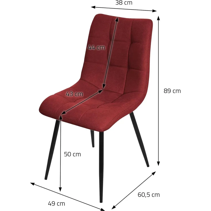 ML-DESIGN Stuhl Esszimmerstühle mit Rückenlehne moderne Design Lounge Küchenstühle (4 St), Polsterstuhl Esstischstühle 4er Set Küchenstuhl Polyester bis 120kg – Bild 6