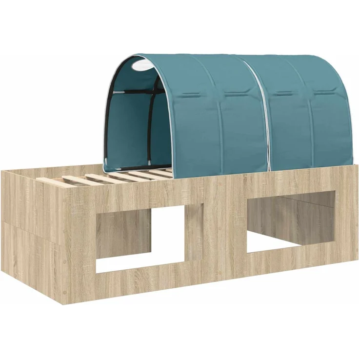 vidaXL Bett mit Tunnel 3 Stk. Artisian Eiche und Hellblau 3423660 – Bild 8