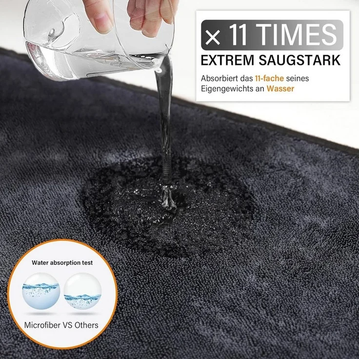 FELIXLEO Geschirrtuch Shiny Bath XXL Trockentuch Fast Dry Trockentuch 40x60cm Schwarz, (3-tlg) – Bild 2
