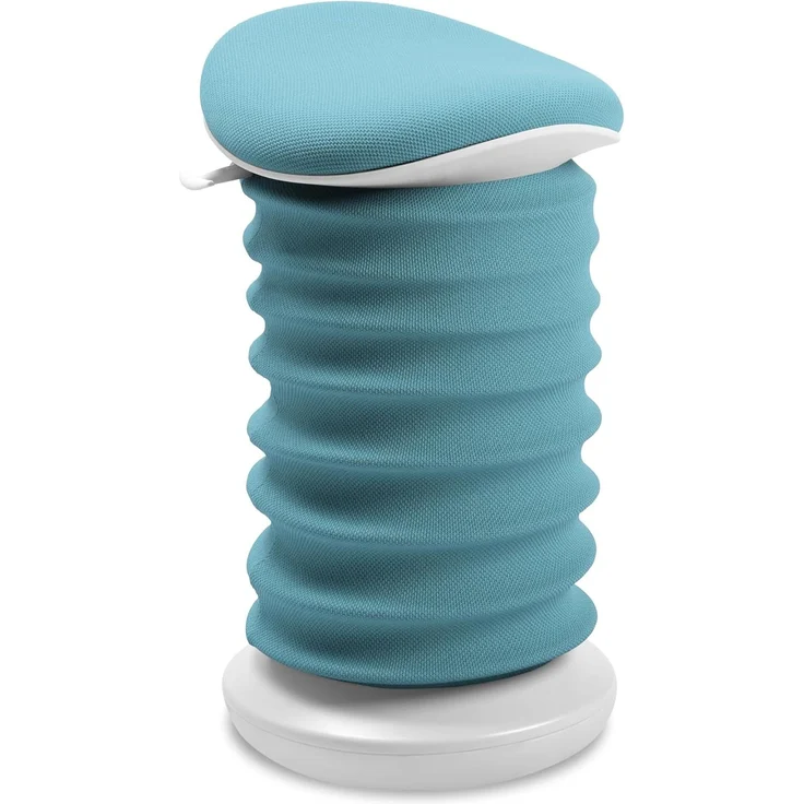 TOPSTAR Sitness 4D AGR-Zertifiziert Dynamischer Sitzhocker papyrusweiss türkis - ergonomischer Bürohocker - höhenverstellbar - stärkt den Rücken - entlastet die Bandscheiben