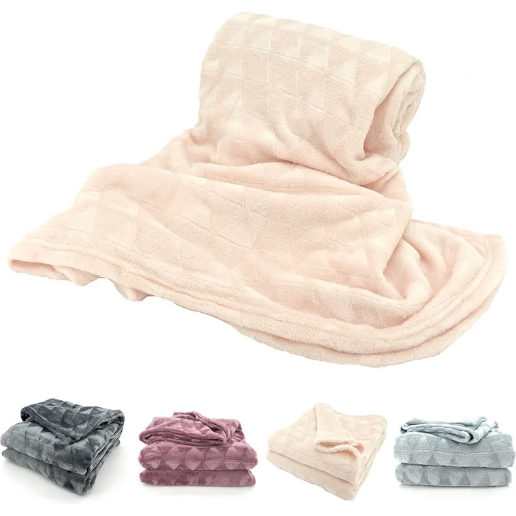 Wohndecke Soft Flanell Kuscheldecke Triangel Raute Sofadecke, heimtexland, super weich und flauschig, Allergiker geeignet, atmungsaktiv – Bild 1