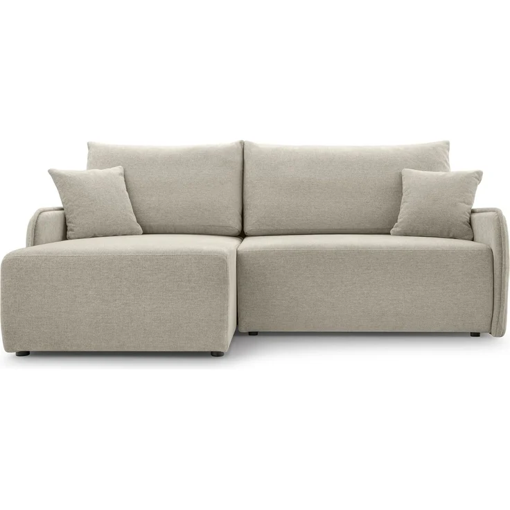 Selsey 'Netarro' Ecksofa mit Schlaffunktion, Bettkasten und Chenille-Bezug, beige, links – Bild 5