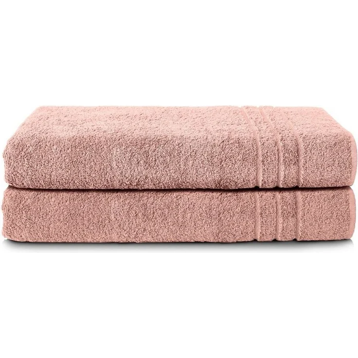 Komfortec 2er Saunatuch Set 70x200 cm aus 100% Baumwolle, XXL-Saunatücher, Sauna Handtuch, Weich, Groß, Frottee, Schnelltrocknend, Blütenrosa – Bild 1
