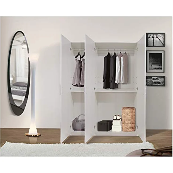 Talamo Italia - Doppelbett Isabel, Bettkasten aus Öko-Leder, Öffnung vorne, geeignet für Matratze 140x200 cm, 100 % Made in Italy, Weiß – Bild 4