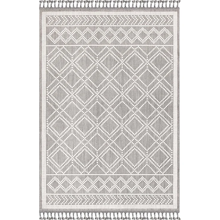 Zenith Blauer Teppich 78 x 150 cm Polyester Grau 88779577 [en. casa] – Bild 1