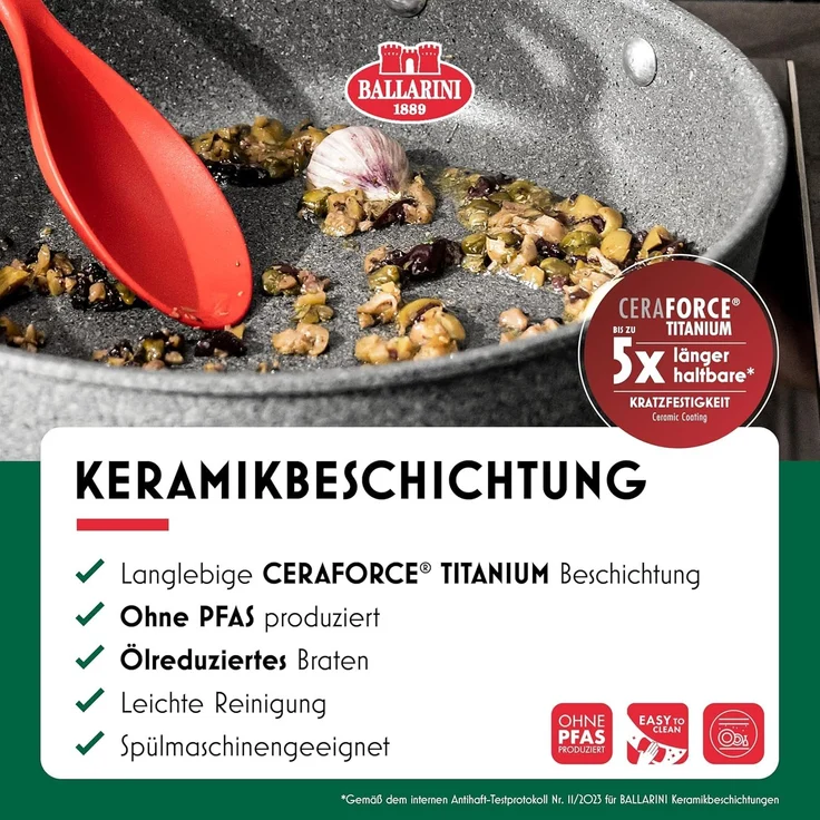 BALLARINI Salina Schmorpfanne 28cm mit Deckel – Bild 2