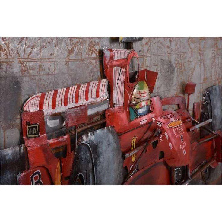 Interia Home & Living Wandbild Wanddekoration 3D Metallbild Rennwagen 120 x 80 cm – Bild 2