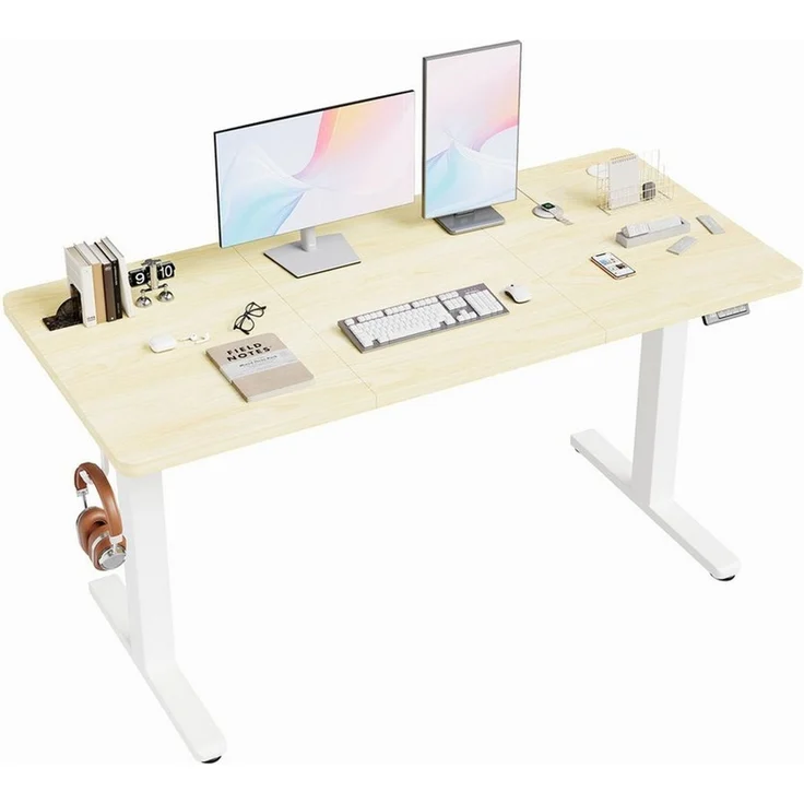 Furnicopia Schreibtisch Höhenverstellbarer Schreibtisch 120/140/160CM mit Kabelmanagement (Ergonomischer Computertisch für Homeoffice mit leisem Einzelmotor (50 dB), 4-Tasten-Handsteuerung mit 2 Memory-Positionen, einfache Montage in ca. 30 Minuten) – Bild 1