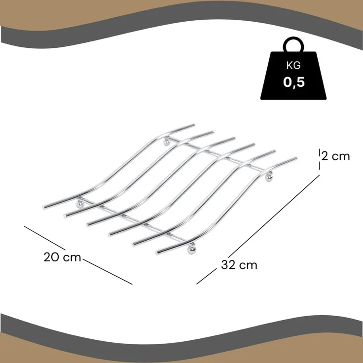 DESIGN DELIGHTS Topfuntersetzer METALL TOPFUNTERSETZER "STRIPE", 32,5 cm, Eisen, Abstellrost – Bild 2