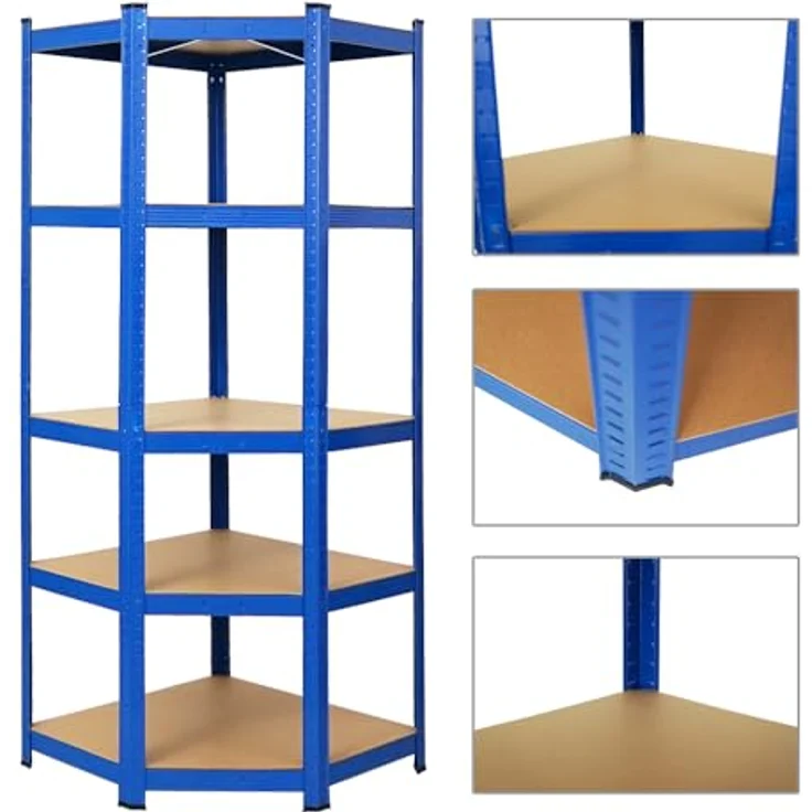 PROREGAL Eckregal Ragnar 1x: 180 x 70 x 40 cm Blau Fachlast 175kg, Kellerregal, Steckregal, Garagenregal, Lagerregal – Bild 6