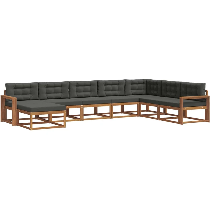 vidaXL Outdoor-Sofagarnitur 8 stk. 8-Sitzer Natur und Anthrazit 3368005 – Bild 2