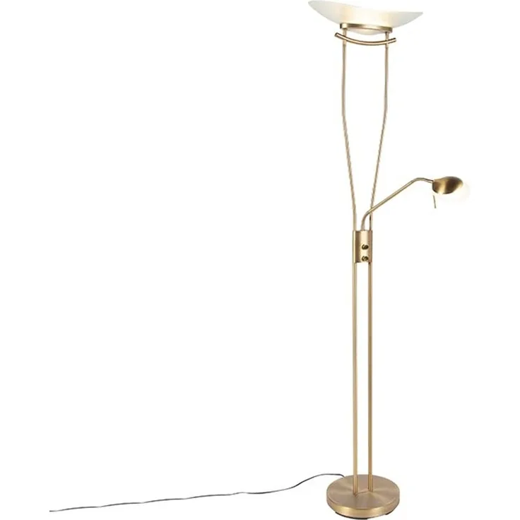 Qazqa Stehlampe Lexus, LED fest integriert, (nicht austauschbare) LED, Bronze, Modern, Stahl, 1-flammig