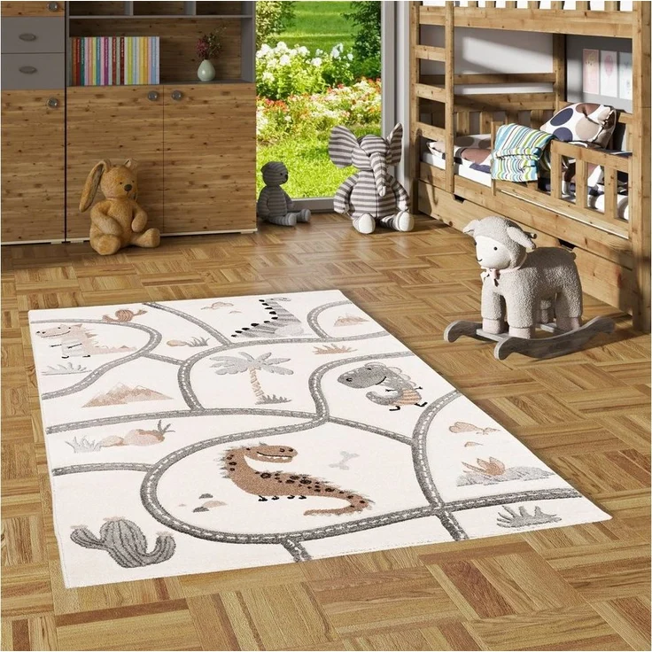 Pergamon Kinderteppich Kinder Teppich Maui Kids Dino Straßenteppich, Rechteckig, Höhe: 13 mm – Bild 5