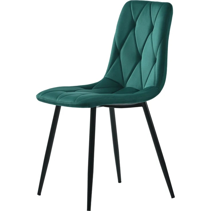 Samt Polsterstuhl 4er-Set mit Rückenlehne, Fischgräten-Design & Metallbeinen, moderner Esszimmerstuhl,Grün – Bild 6