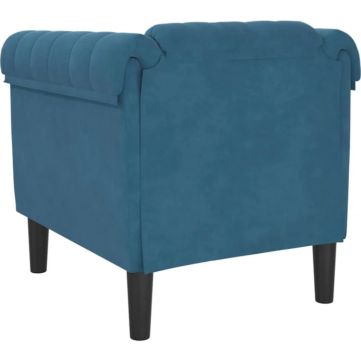 vidaXL Sessel Blau Samt 372573 – Bild 5