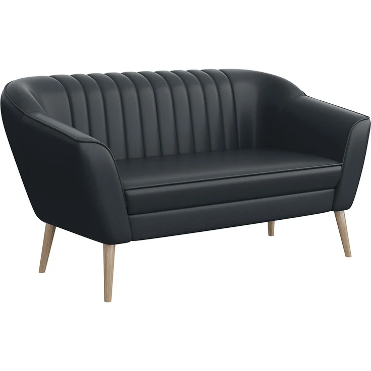 MEBLINI Sofa KAIA 2-Sitzer - Dunkelgrau Kunstleder - für Wohnzimmer - Mini Lounge für zwei Personen - Küchensofa - Sofa Klein – Bild 1