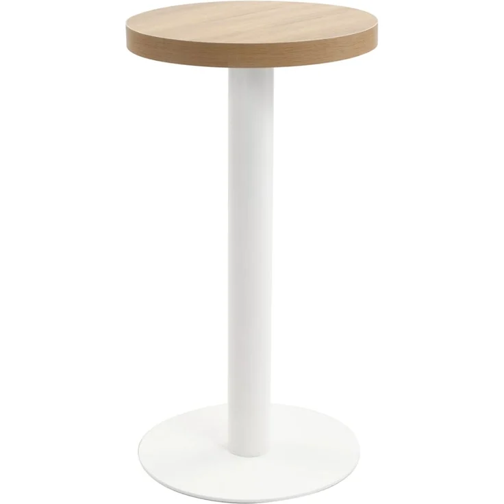 Bistrotisch FLORI rund Hellbraun/Weiß 40 cm MDF | Esstisch kleiner Tisch Cafe Gartentisch Balkontisch Outdoortisch – Bild 1