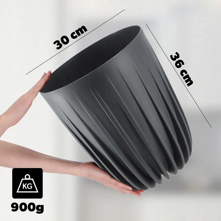 KADAX Öko-Blumentopfabdeckung + Anthrazit-Einsatz 30x36 cm – Bild 2