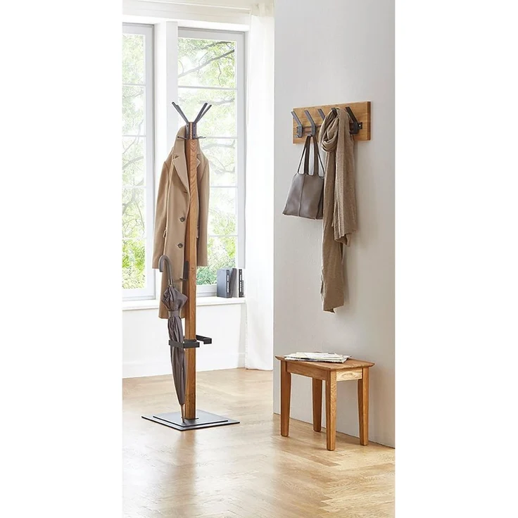 HAKU Garderobenständer in eiche, schwarz - 40 x 180 x 40 (BxHxT) – Bild 2
