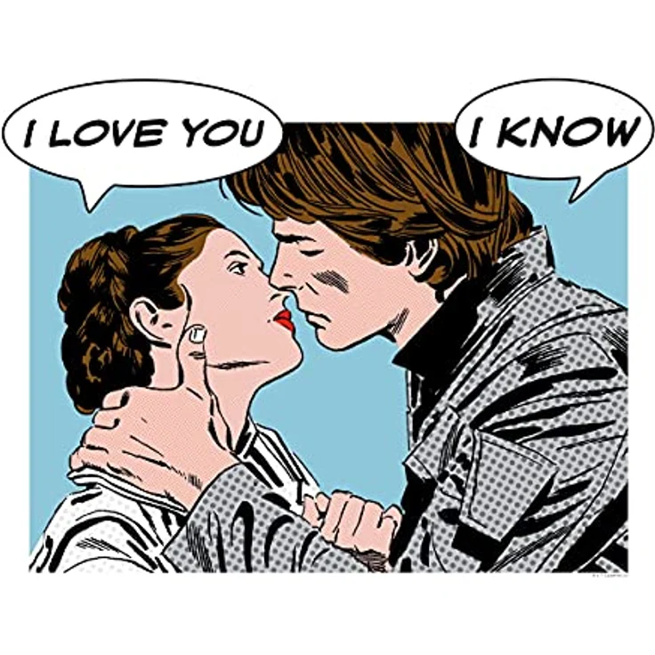 Komar Wandbild | Star Wars Classic Comic Quote Leia Han | Kunstdruck ohne Rahmen, 50 x 40 cm, bunt, für Kinder- und Jugendzimmer – Bild 1