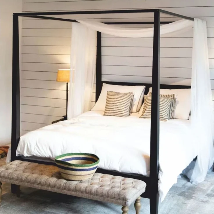 Casa Padrino Landhausstil Himmelbett Schwarz - Verschiedene Größen - Schlafzimmer Möbel Grösse – Bild 1