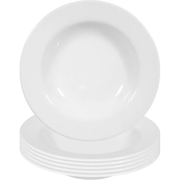 Seltmann Weiden Rondo Suppenteller, Weiß, Keramik, rund, Ø 22,3 cm, 6er Set, spülmaschinen- und mikrowellengeeignet