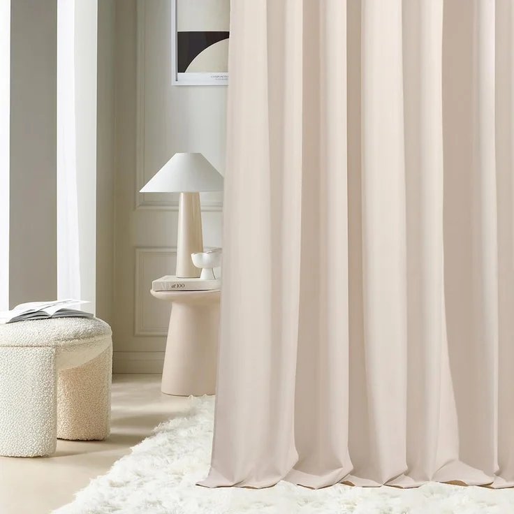 ROOM99 Vorhang mit Kräuselband Aura 140x230 cm Breite x Höhe Schiebegardinen Deko Modern Curtain Gardine Wohnzimmer Schlafzimmer Helle Creme, 1 Stück – Bild 1
