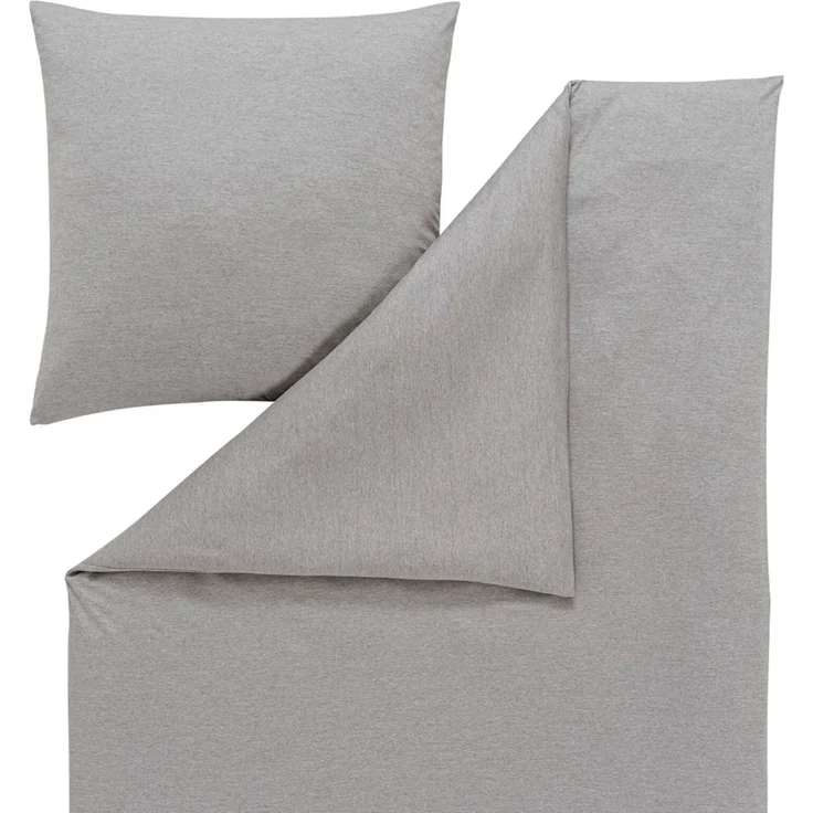 Estella Bettwäsche Takoma 6873 810 Grau Mako Interlock Jersey 200 x 200 + 2x 80 x 80 cm – Bild 2