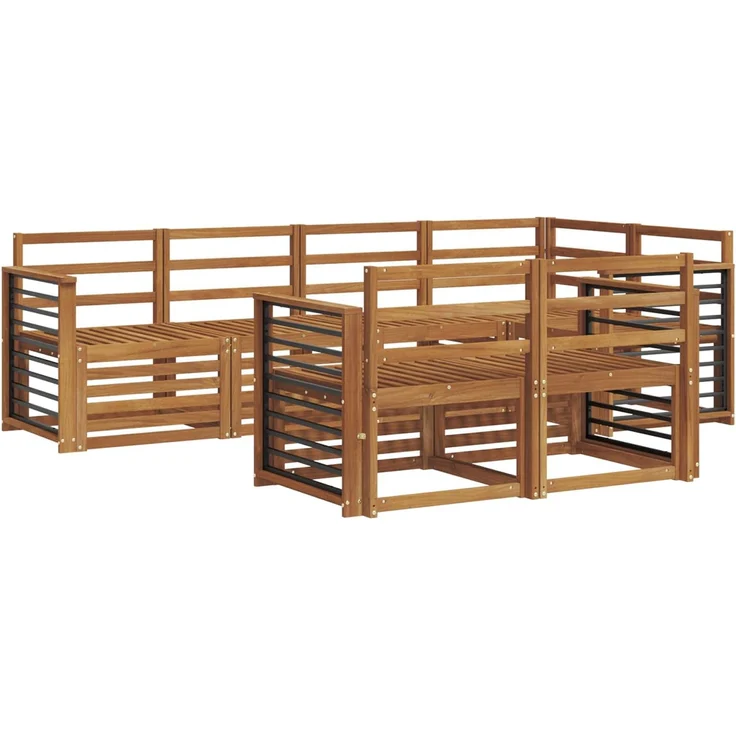 vidaXL Outdoor-Sofagarnitur 7 stk. 7-Sitzer Natur Massivholz Akazie 3374979 – Bild 2