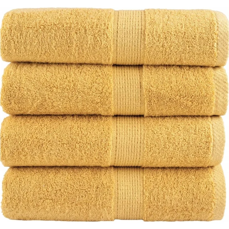 vidaXL Premium-Waschtücher SOLUND 4 Stk. Gold 30x30 cm 600 g/m² 137276 – Bild 1